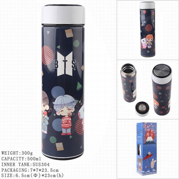 BTS���������� BT21С��ȫ�����˫�� 304������ڵ� ���±����� 500ML