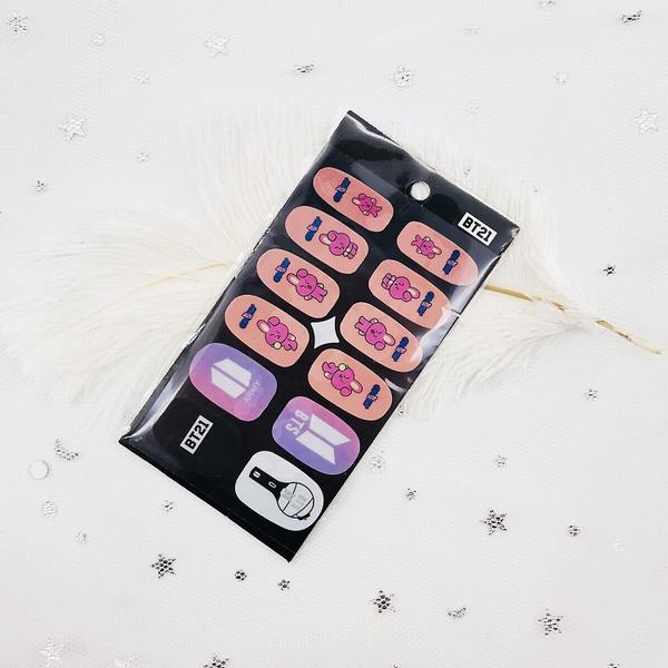 BTS���������� ���������ܱ� BT21 ��ɫ���� ������ָ����DIY��Ʒ 5.5X10.5CM 8G 5������