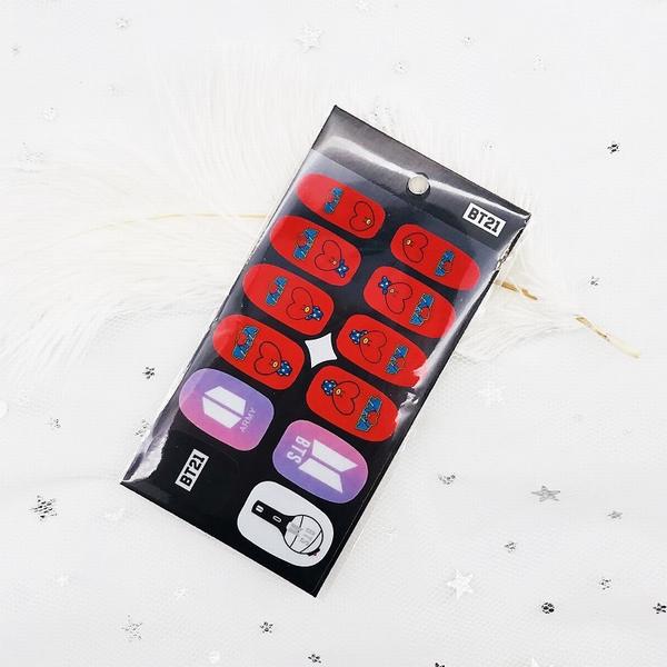 BTS���������� ���������ܱ� BT21 ��ɫ���� ������ָ����DIY��Ʒ 5.5X10.5CM 8G 5������