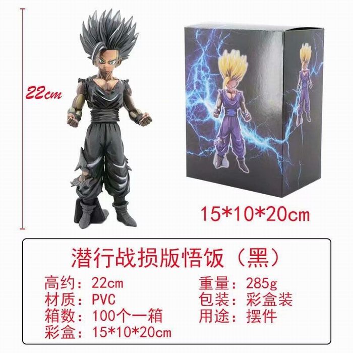 七龙珠 漫画色潜行战损版 孙悟饭 盒装手办 黑色 高22cm 一箱100个 七龙珠 漫画色潜行战损版 孙悟饭 盒装手办 黑色 高22cm 一箱100个